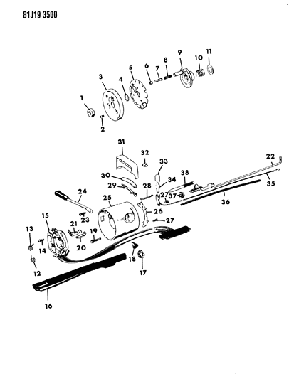 1985 Jeep J10 Housing - Steering Column Upper Diagram 4