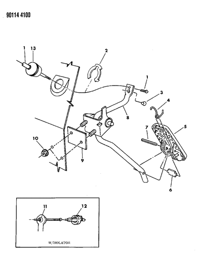 1990 Chrysler TC Maserati Accelerator Pedal Diagram