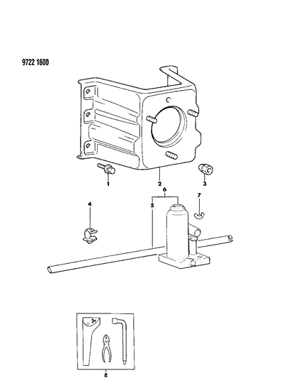 1989 Dodge Raider Handle-Handle,Jack Diagram for MB015444