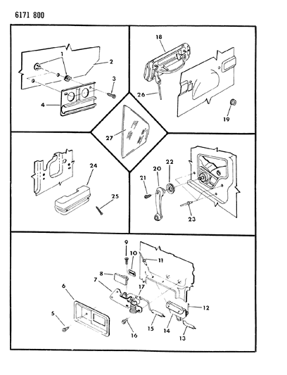 1986 Dodge Charger FASTNE Door Glass Lift Diagram for 3744734