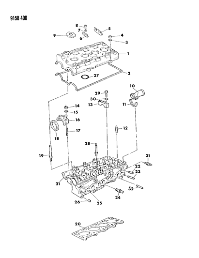 1989 Chrysler TC Maserati Cylinder Head Diagram 1