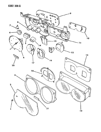 1986 Dodge Ram Wagon Instrument Panel Cluster Diagram