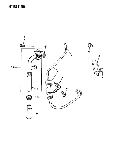 1990 Chrysler LeBaron GTC Oil Lines Diagram 1