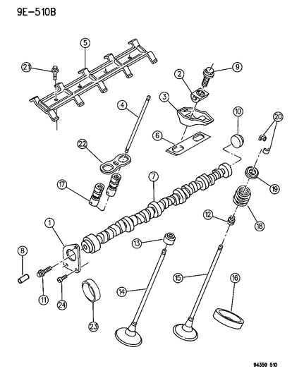 1995 Dodge Ram 2500 Camshaft & Valves Diagram 4