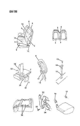 1988 Chrysler Fifth Avenue Front Seat Diagram 4