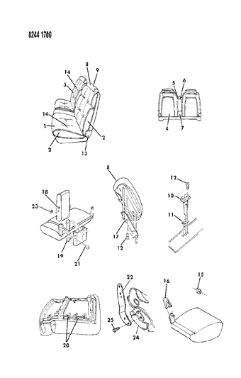 1988 Dodge Diplomat Front Seat Diagram 4