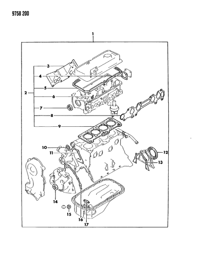 1989 Dodge Colt Engine Gasket Sets Diagram 1