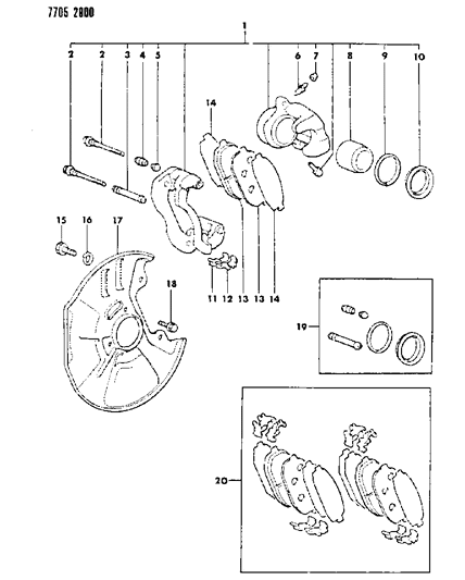 1987 Dodge Colt Front Brakes Diagram 1