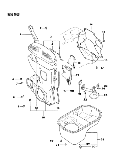 1989 Dodge Colt Pan-Assembly,Oil Diagram for MD152496