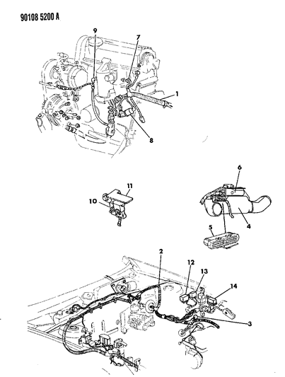 1990 Chrysler TC Maserati Wiring - Engine - Front End & Related Parts Diagram 3