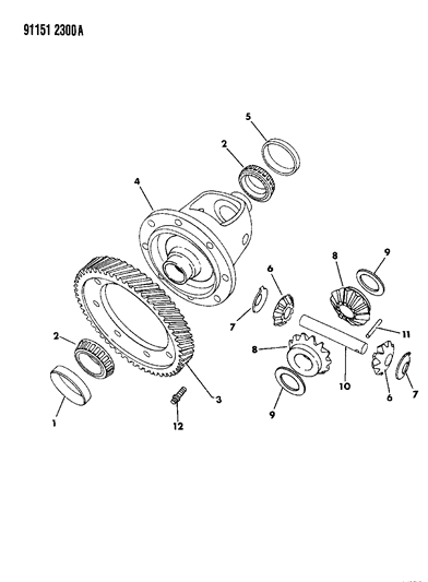 1991 Dodge Caravan Differential Automatic Transaxle Diagram 2