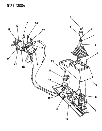 1985 Dodge Caravan Controls, Gearshift Diagram