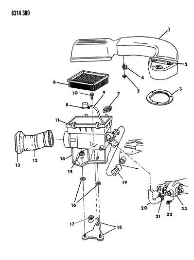 1989 Dodge Dakota Air Cleaner Diagram 1