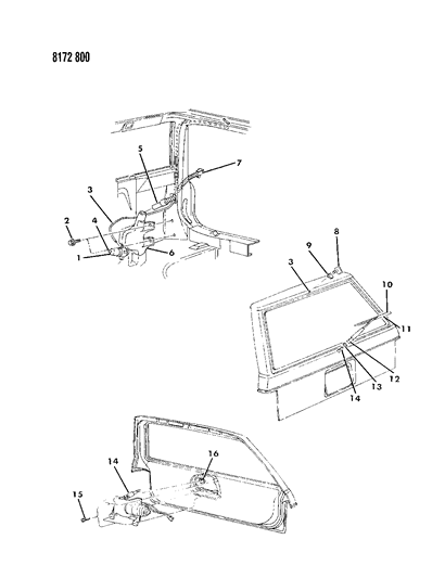 1988 Dodge 600 Liftgate Wiper & Washer System Diagram