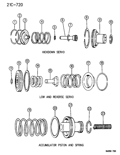 1995 Dodge Dakota Servos - Accumulator Piston & Spring Diagram 1