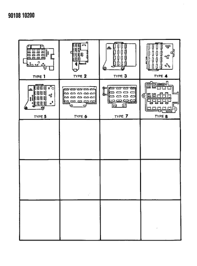 1990 Dodge Caravan Fuse Blocks & Relay Modules Diagram