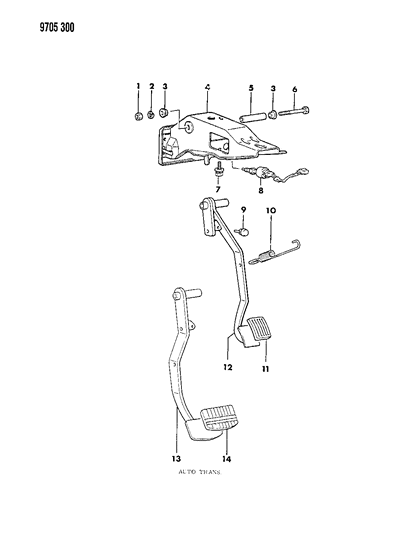 1989 Chrysler Conquest Brake Pedal Diagram