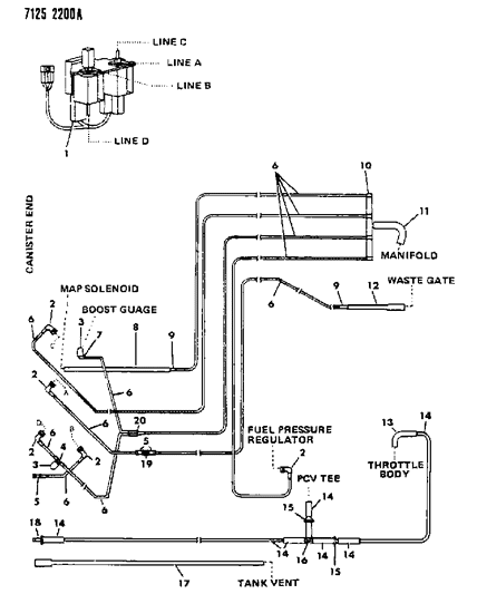 1987 Dodge Daytona EGR Hose Harness Diagram 4