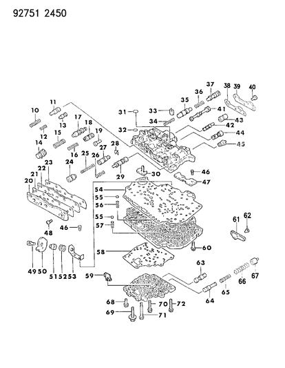 1992 Dodge Colt Valve Body & Components Diagram 8