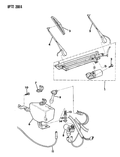 1991 Dodge Monaco Windshield Wiper & Washer System Diagram