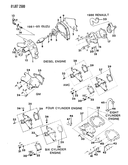 1986 Jeep Wrangler Hose Diagram for J3182494