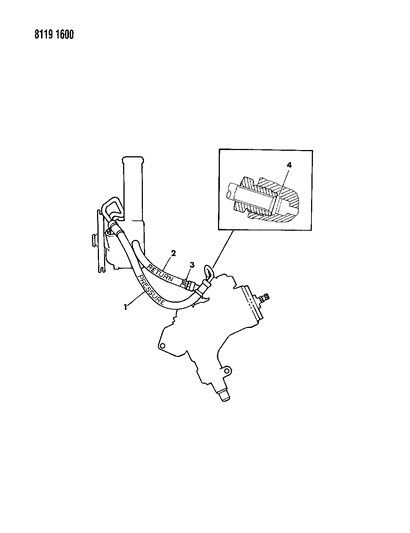 1988 Chrysler Fifth Avenue Hose Diagram for 4470162