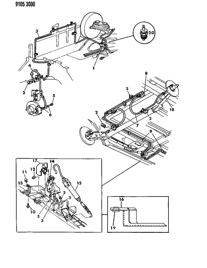 1989 Dodge Caravan Lines & Hoses, Brake Diagram