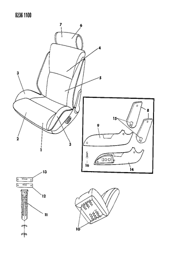 1988 Dodge Daytona Front Seat Diagram 2