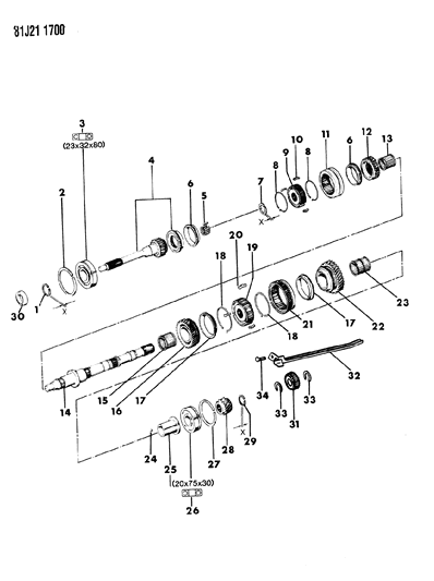 1984 Jeep Wagoneer Gear Train Forward Gears Diagram