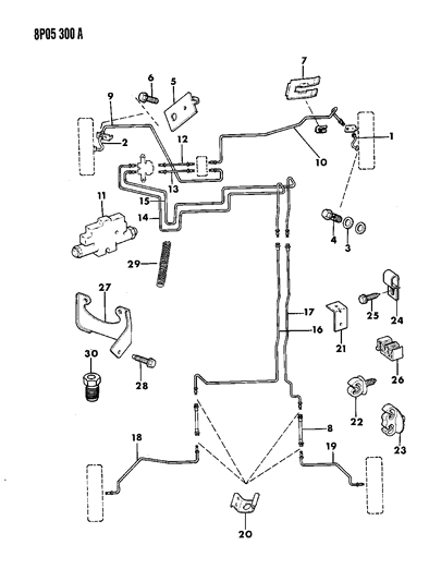 1992 Dodge Monaco Lines & Hoses, Brake Diagram 2