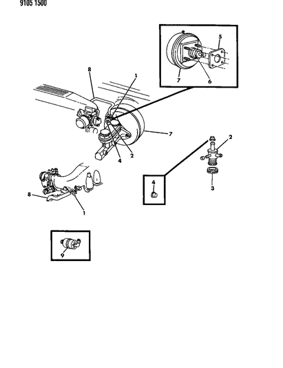 1989 Dodge Aries Booster, Power Brake Diagram