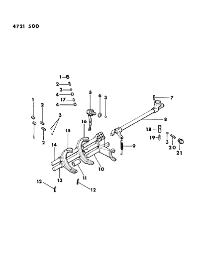 1984 Dodge Ram 50 Control, Shift Diagram 2