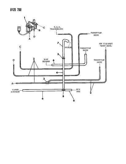 1988 Dodge Omni Emission Hose Harness Diagram 1