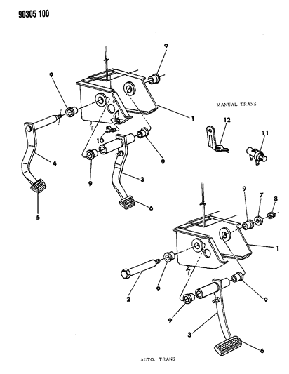 1993 Dodge Ram Van Brake Pedal Diagram