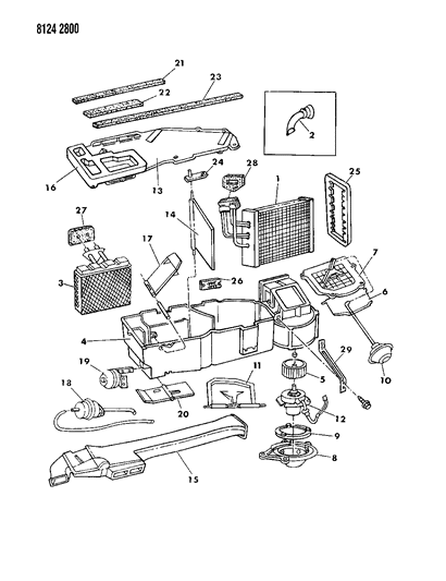 1988 Dodge Caravan Air Conditioning & Heater Unit Diagram