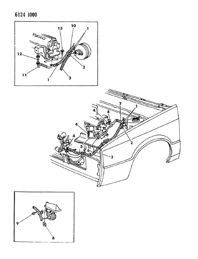1986 Chrysler LeBaron Base Plumbing - Heater Diagram