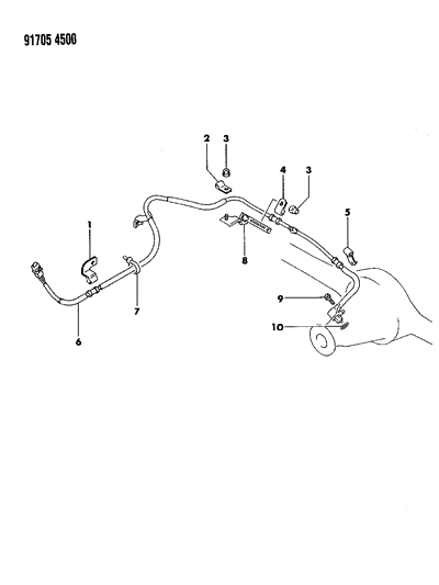 1991 Dodge Ram 50 Sensor - Anti-Skid Brake System Diagram