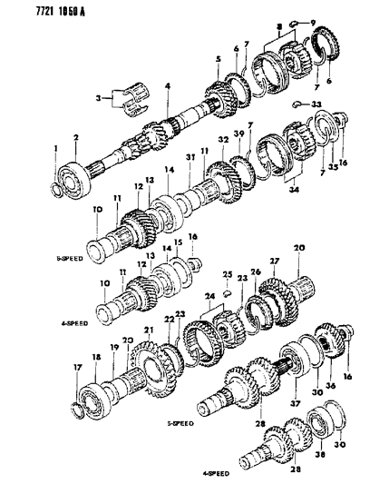 1987 Dodge Colt Gear Train Diagram 1