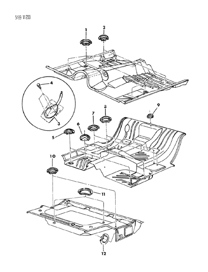 1985 Dodge Diplomat Plugs Floor Pan Diagram