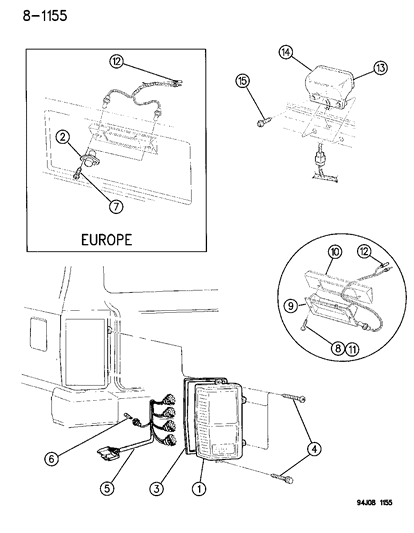 1995 Jeep Cherokee Cover High Mounted Stop La Diagram for 5DL33PY6