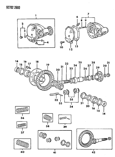 1993 Dodge Ram 50 Differential - Front Diagram