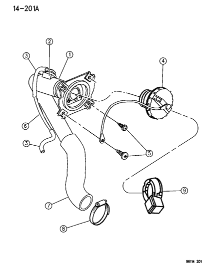 1996 Dodge Neon Fuel Filler Tube Diagram 2