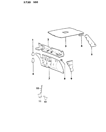 1985 Dodge Colt Cowl Panel & Silencers Diagram