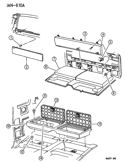 1996 Dodge Dakota Rear Seat Cushion Diagram for PS26SP8