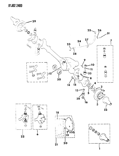 1984 Jeep J10 Housing - Front Axle Diagram 2