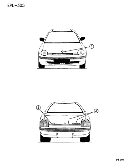 1996 Dodge Neon Decal & S Sport D/LID Diagram for KH70PP1