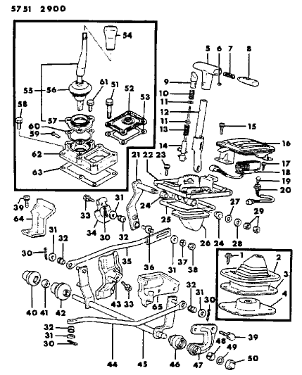 1986 Dodge Ram 50 Controls, Gearshift Diagram 1