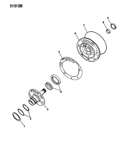 1991 Chrysler Town & Country Oil Pump With Reaction Shaft Diagram 1