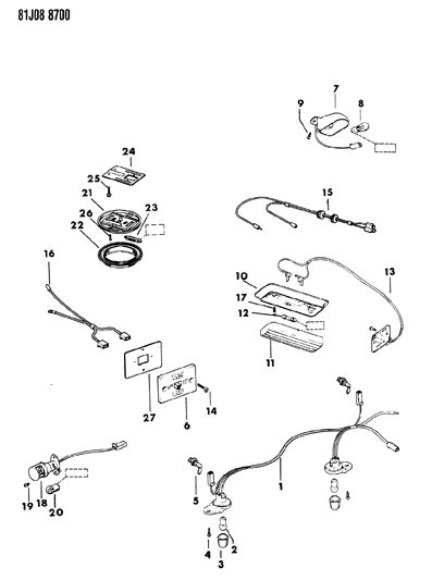 1984 Jeep Wrangler Lamp - Interior & Underhood Diagram