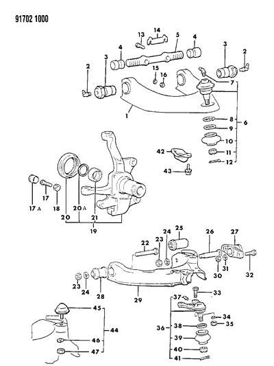 1991 Dodge Ram 50 Suspension - Front Diagram 1